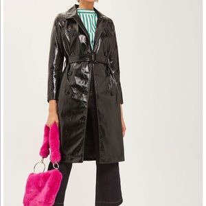 Vinyl pea coat- topshop boutique